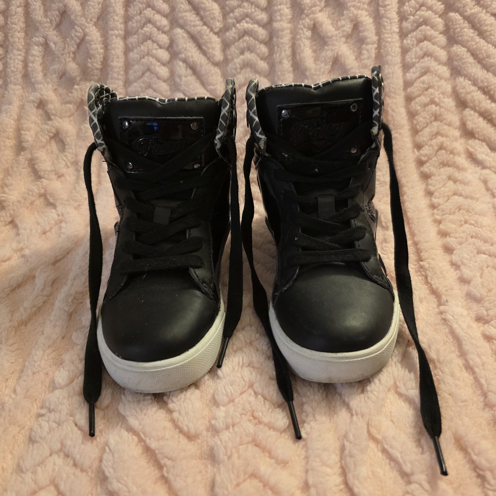 Pastry Black and White Quilted-Pattern High-Tops